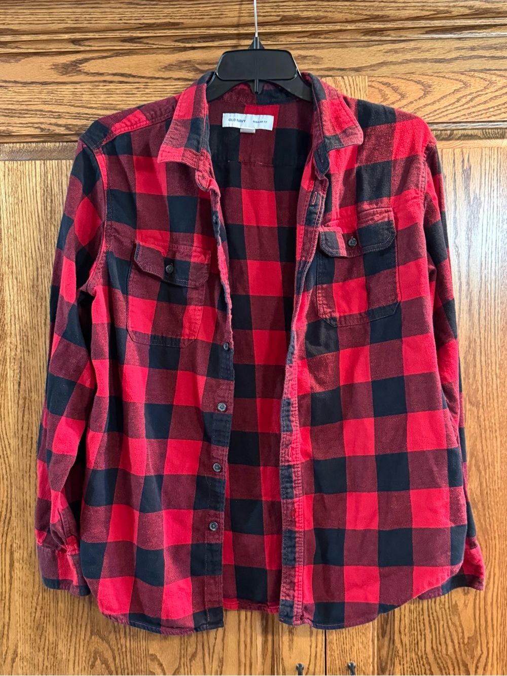 Men’s Old Navy Red and Black Plaid Flannel Shirt